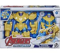 Coffret Figurine Thanos 22.5 cm avec Armure d'infinité - Set pour Avengers Mech Strike avec Carte Animal - Super Heros