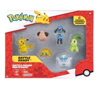 Pokémon Figurines JAZWARES Battle Figure Multipack 6 figurines peintes 5 cm Rouge/Blanc/Jaune
