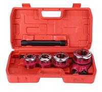 Coffret Filières de Plombier à Tête Interchangeable Taraud Coupe Outil Filetage Tuyau Cage de Filières Coffret Filières - Plombiers Kit Filetage pour Tuyau 6 Pièces