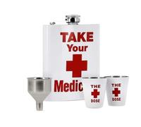 coffret flasque à alcool médecine avec gobelets
