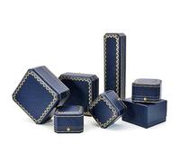 Coffret for alliances, organiseur de bijoux créatif à motif quadrillé bleu for bagues de fiançailles, colliers et bracelets Rangement de bijoux