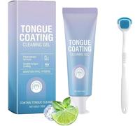 Coffret gel nettoyant pour la langue avec brosse, gel gratte-langue à la menthe fraîche, élimine la mauvaise haleine et préserve la santé bucco-dentaire