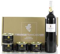 Coffret Gourmand : 4 Terrines de Canard + 1 Vin Rouge du Sud-Ouest