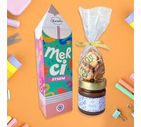 Coffret gourmand caramel et galettes au beurre personnalisées Chocolat Merci Maîtresse/Merci Maître/Merci Atsem (Version Merci Atsem)