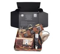 Coffret gourmand de charcuteries de Porc Noir de Bigorre AOP comprenant 3 articles dont un bloc de jambon
