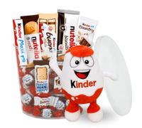 Coffret gourmand KINDER : 14 biscuits et 40 chocolats et Peluche Collector | Biscuits et chocolats individuels faciles à transporter et à partager - une idée cadeau prête à offrir