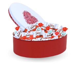Coffret Gourmand KINDER et son assortiment de 60 chocolats Schokobons et Mini-Bueno | Boîte Cadeau "Je t’aime" Prête à Offrir pour la SAINT-VALENTIN