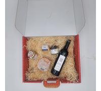 Coffret Gourmand Lyonnais - Panier Cadeau Gastronomique avec Vin Bordeaux, Terrines Artisanales, Moutardes Edmond Fallot & Pâtes Cornand - Idée Cadeau Made in France (Terroir Français Traditionnel)
