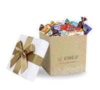 Coffret gourmand Prêt à Offrir garni d'un Assortiment de 50 chocolats Kinder, Milka, Daim, Célébrations