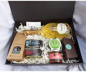 Coffret Gourmand Vinaddict - Champagne Ruinart Blanc de Blancs 75cl, Tapas, Thé et Chocolats artisanaux, emietté de saumon sauvage, curry vert…