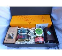 Coffret Gourmand Vinaddict - Champagne Veuve 75cl, Tapas, Thé et Chocolats artisanaux, emietté de saumon sauvage, curry vert