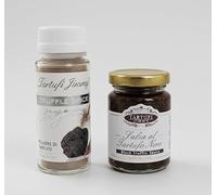 Coffret Gourmet à la Truffe Noire | Poudre de Truffe Noire 45g + Sauce à la Truffe Noire 90g | Idée Cadeau Gastronomique Italienne pour Pâtes, Viande, Fromages et Antipasti
