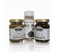 Coffret Gourmet à la Truffe | Sauce à la Truffe Blanche 90g + Poudre de Truffe Noire 45g + Sauce à la Truffe Noire 90g | Condiments Italiens pour Pâtes, Risottos et Antipasti - Made in Italy