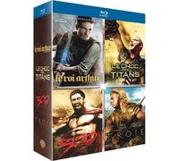 Coffret Guerriers De Légende : Le Roi Arthur + Troie + 300 + Le Choc Des Titans - Pack - Blu-Ray
