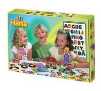 Coffret hama beads - valise collectivite 21000 perles a repasser midi + 21 plaques + livret - mega set creatif + 1 carte tigre - activite periscolaire