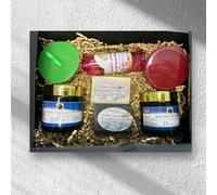 Coffret Hammam Premium, Kit de Soins Naturels avec Savons Noirs, Savon eucalyptus, Eau de Rose, Savon Argan, Savon Nigelle, Kessa, Brosse cheveux, Rouge à Lèvres Traditionnel Marocain Aker El Fassi