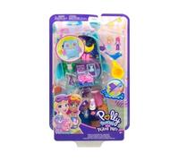 Coffret Hibou pour Polly Pocket Soiree Entre Amis + 2 Figurine + 12 Accessoires - Set Jouet Fille Mini Monde et Carte Offerte - Mini Poupee
