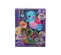 Coffret Hippocampe pour Polly Pocket + 2 Figurines + 13 Accessoires - Set Jouet Fille Mini Monde + Carte Offerte - Mini Poupee