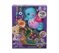 Coffret Hippocampe pour Polly Pocket + 2 Figurines + 13 Accessoires - Set Jouet Fille Mini Monde + Carte Offerte - Mini Poupee
