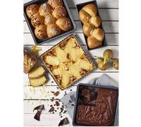 De Buyer - Box #HOMEBAKING : moule à tarte carré, moule à cake plié et moule à gâteau carré - 3 pièces -