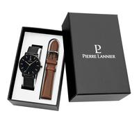 Coffret Homme ESSENTIAL Cadran Noir Bracelet Cuir Brun