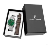 Coffret Homme ESSENTIAL Cadran Vert Bracelet Cuir Brun