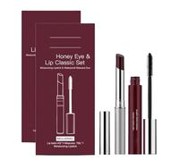 Coffret Honey Lip & Eye Bundle - Rouge à lèvres hydratant + mascara imperméable, non collant et hydratant pour une finition douce et brillante pour les soins du visage et des lèvres (2Set)