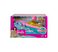 Coffret Hors Bord Barbie - Bateau + Poupée Mannequin + Chien avec 3 accessoires - Set loisir et carte tigre