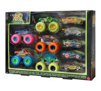 Coffret hot wheels mattel hcb57 monster trucks - 10 véhicules phosphorescents
