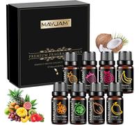 Coffret Huile De Parfumée Fruitées 8 X 10ml, Huiles Parfumées Fruitées Pour Huiles Essentielles Diffuseur - Mangue, Fruit De La Passion, Fraise, Pastèque, Noix De Coco, Ananas, Banane, Raisin