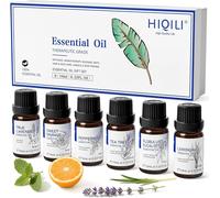 Coffret Huiles Essentielles 6x10ml,100% Pure,Pour Diffuseur,Massage,Diy Bougie: Lavande,Eucalyptus,Arbre À Thé,Menthe Poivrée,Citronnelle,Orange Douce