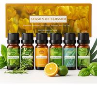 Coffret Huiles Essentielles Pour Aromathérapie - Essence Of Spring - Lavande, Romarin, Géranium, Jasmin, Citronnelle, Camomille - Sérénité Et Fraîcheur - Huiles Essentielles Bio
