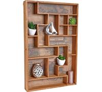 Coffret HWC-F35, étagère murale de collection, look shabby vintage 70x45x8cm