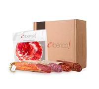 Coffret Ibériques Gourmet - ½ Longe de Cebo, ½ Chorizo, ½ Saucisson, 1 Sachet de Jambon de Cebo et 1 Morcilla - Charcuterie Espagnole Premium - Poids env. 2,2 kg