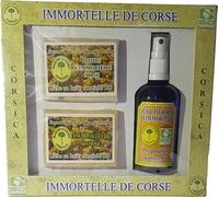 Coffret Immortelle - Savon aux Fleurs d'Immortelle, Savon à l'Immortelle et Eau Florale BIO d'Immortelle