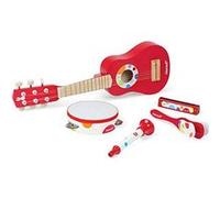Coffret Instrument Musique 5 En 1 : 1 Tambourin À Cymbales, 1 Guitare, 1 Harmonica, 1 Trompette Et 1 Clap-Clap - Jouet Enfant Janod