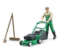 bruder Jardinier bworld avec tondeuse à gazon, Figurine