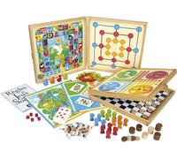 Coffret Jeux De Sociétés Petits Chevaux L¿Oie Dames Et Pleins D¿Autres - 80 Règles - 4 Plateaux De Jeu Et Pions En Bois - Idée Cadeau - Fabrication Française - 2 À 6 Joueurs, 8120[Z452]