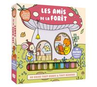 Coffret jolis colos cosy + 10 feutres double pointe - les amis de la forêt - Collectif - 1 2 3 Soleil - Coffret - Jeux livres objets