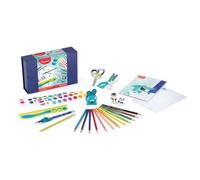 Maped - Coffret d'écriture et Accessoires Scolaires pour Enfants - Crayons de Couleur, Ciseaux, Gommes, Taille-crayon, Règle, Crayons à papier et Guide-doigt - Carnet d'écriture et Autocollants