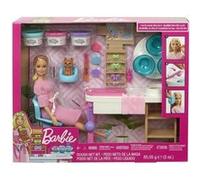 Coffret Journee Bien Etre Au Spa Pour Barbie - Poupee Blonde + Chiot - Salon Beaute Et Soin - Avec Accessoires Et Pate A Modeler