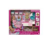 Coffret Journee Bien Etre Au Spa Pour Barbie - Poupee Blonde + Chiot - Salon Beaute Et Soin - Avec Accessoires Et Pate A Modeler
