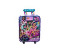 Coffret Ken voyage tenue plage 15 accessoires - Collection vacances Barbie Extra Fly - Set poupee articulee et carte