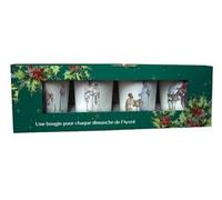 Coffret kit de 4 bougies parfumées en verre de l'avent