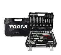 Coffret Kit Outils 108 pcs BM TOOLS BMT-108-PCS Clé à Cliquet Douille Acier Vanadium Douilles, Mécanicien, Garagiste, Bricoleur