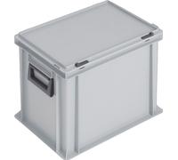 Lockweiler coffret plastique L400xl300xH333 mm PP 2 manches fermoir coulissant gris 31 l Quantité:1