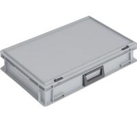 Lockweiler coffret plastique L600xl400xH133 mm PP 1 manche fermoir coulissant gris 24 l Quantité:1