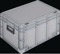 Coffret Ku. L600xB400xH333mm PP 2 poignées fermeture coulissante gris 62,2l LOCKWEILER