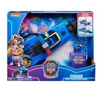 Coffret la super pat patrouille film chase voiture deluxe police 2 en 1 son et lumière 38cm - set figurine véhicule + 1 carte
