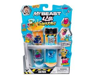 Coffret Labo MrBeast Lab Atomic Swarms, Verse de l'eau, secoue Le Tube à essai et découvre 2 Mini créatures MrBeast Swarms de 2,5 cm à Collectionner, Plus de 85 à Collectionner